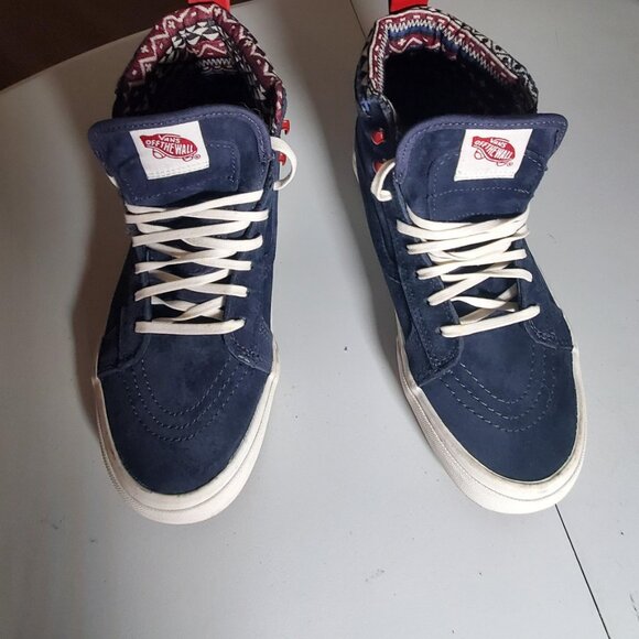 Vans Off The Wall Blue Suede High Tops Sz 7.5Mens 9Womens - Picture 2 of 16